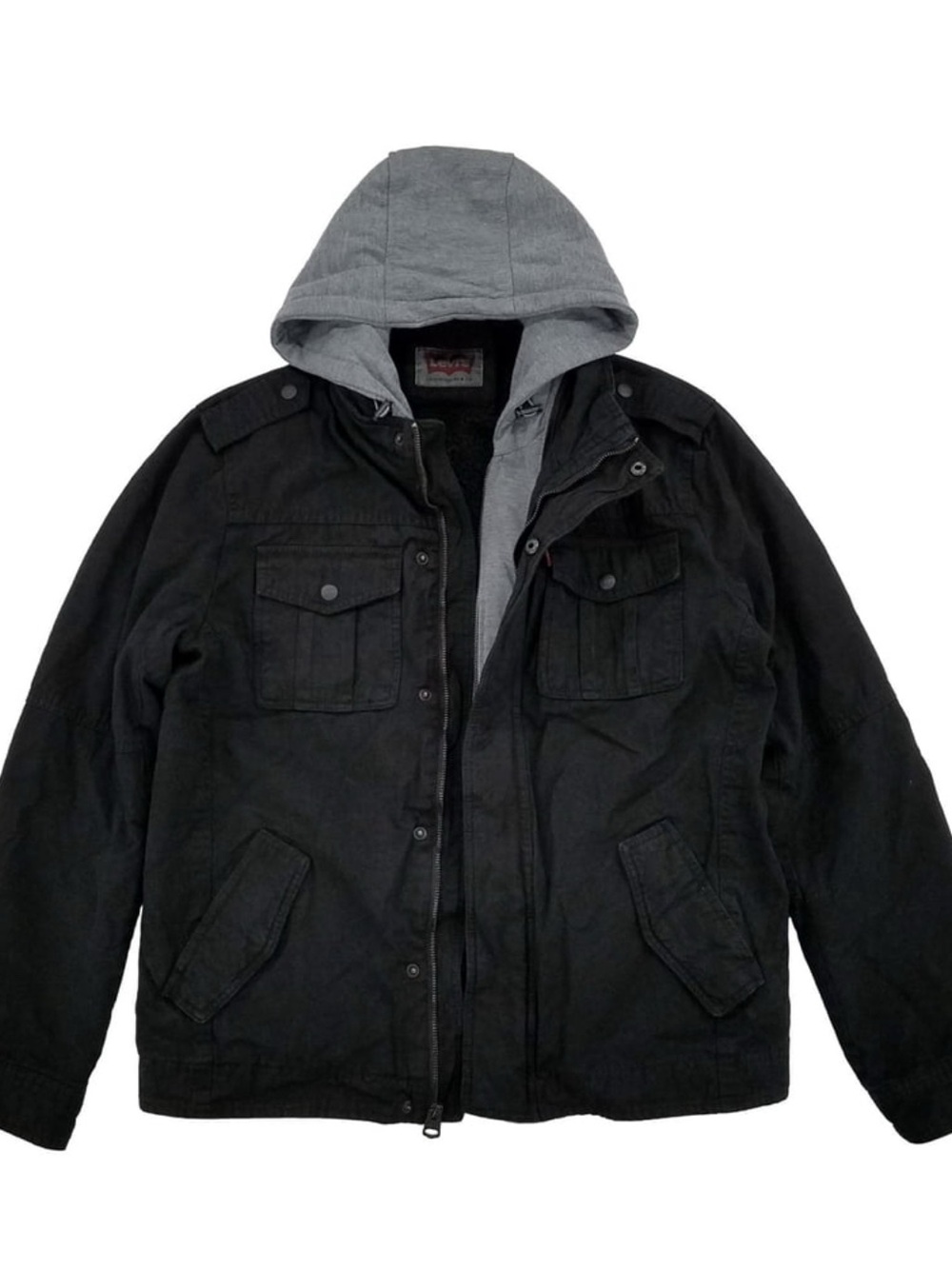 Levi's Black Jacket with Gray Hooded Liner